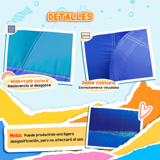 AIYAPLAY Castelo Insuflável com Insuflador 5 em 1 Parque Aquático Insuflável para Crianças com Escorrega Piscina Parede de Escalada e Canhão de Água para Exteriores e Interiores 360x250x195 cm Multicor
