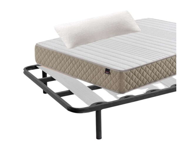 Pack ahorro descanso completo 90x190 cm hipnos (colchón + somier balda ancha + patas + almohada)