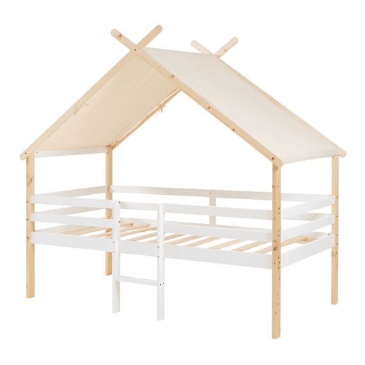 Cama de criança Surnadal 90x200 cm madeira de pinho branconatural en.casa Cama de criança Surnadal 90x200 cm madeira de pinho branconatural en.casa