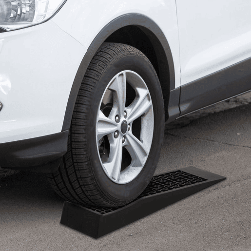 HOMCOM Conjunto de 2 Rampas de Plástico para Automóveis, Rampas Portáteis com Capacidade até 3 Toneladas para Carros, SUVs e Pequenas Carrinhas, Antiderrapantes e Estáveis, 70x19,5 cm, Preto