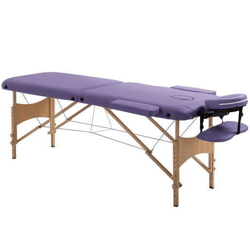 HOMCOM Marquesa de Massagem Dobrável Marquesa com Altura Ajustável 61-88 cm Desenho Ergonómico para Utilização Profissional Fácil de Transportar 185x60 cm Roxo