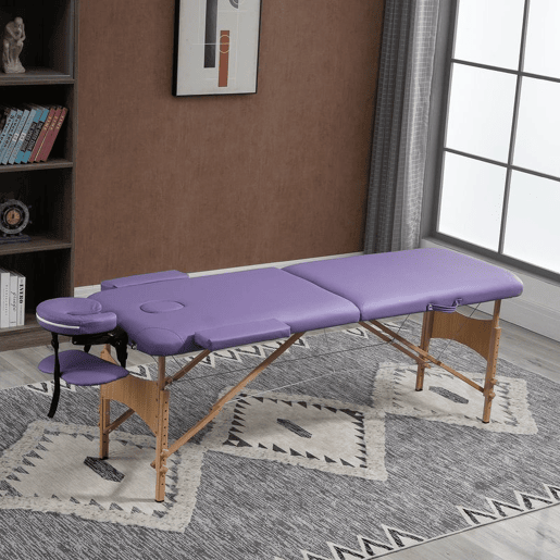 HOMCOM Marquesa de Massagem Dobrável Marquesa com Altura Ajustável 61-88 cm Desenho Ergonómico para Utilização Profissional Fácil de Transportar 185x60 cm Roxo