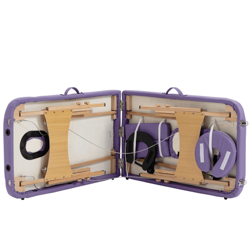 HOMCOM Marquesa de Massagem Dobrável Marquesa com Altura Ajustável 61-88 cm Desenho Ergonómico para Utilização Profissional Fácil de Transportar 185x60 cm Roxo