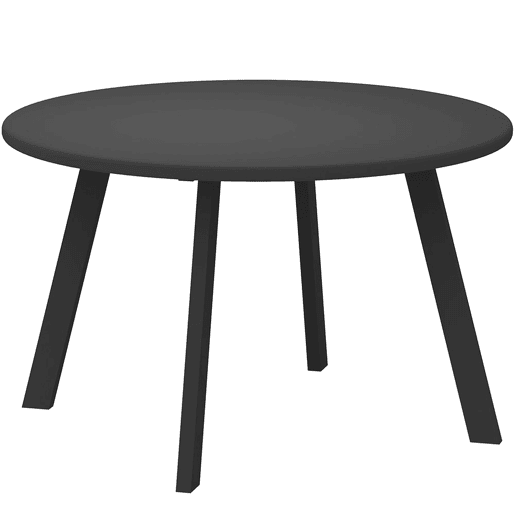 Outsunny Mesa de Centro Redonda de Metal para Jardim com Bordas Arredondadas e Pernas Antiderrapantes, Mesa Auxiliar para Terraço, Varanda ou Sala Ø70x42 cm Cinzento Carvão