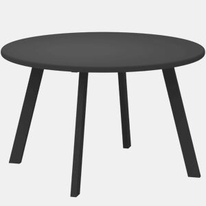 Outsunny Mesa de Centro Redonda de Metal para Jardim com Bordas Arredondadas e Pernas Antiderrapantes, Mesa Auxiliar para Terraço, Varanda ou Sala Ø70x42 cm Cinzento Carvão
