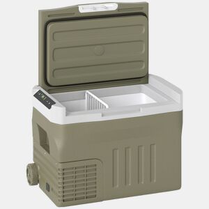 Outsunny Geleira Portátil Elétrica 30L Geleira de Carro -20? a +20? 12V24V Mini Geleira com Rodas Compressor e Ecrã LED Tátil para Casa Campismo Viagens Automóvel 61x39x41,5 cm Verde
