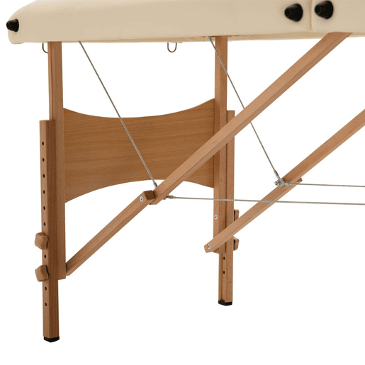 HOMCOM Marquesa de Massagem Dobrável Marquesa com Altura Ajustável 61-87 cm Desenho Ergonómico para Utilização Profissional Fácil de Transportar 185x60 cm Creme