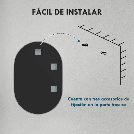 HOMCOM Espelho Casa de Banho 60x90 cm Espelho Decorativo de Parede com Estrutura de Alumínio para Sala de Estar Entrada Corredor Horizontal ou Vertical Prata