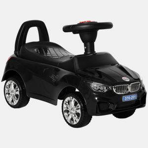 HOMCOM Carro Andador para Crianças de 18-36 Meses com Faróis Música Buzina Volante Compartimento de Armazenamento e Alça para Empurrar 63,5x28x36 cm Preto