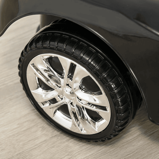 HOMCOM Carro Andador para Crianças de 18-36 Meses com Faróis Música Buzina Volante Compartimento de Armazenamento e Alça para Empurrar 63,5x28x36 cm Preto