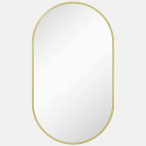 HOMCOM Espelho Casa de Banho Oval 40x3x70 cm Espelho Decorativo de Parede com Estrutura de Liga de Alumínio para Sala de Estar Entrada Corredor Horizontal ou Vertical Dourado