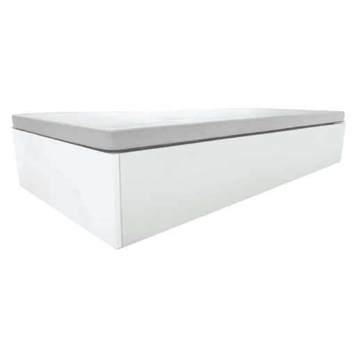 Cama Canapé 135x190 cm Base Estofada Branca Cama Canapé 135x190 cm Base Estofada Branca