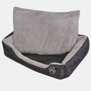 vidaXL Cama para cães com almofada acolchoada tamanho XXL preto