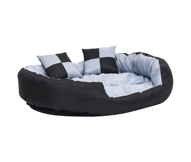 Vidaxl cojín para perro reversible y lavable gris y negro 110x80x23 cm