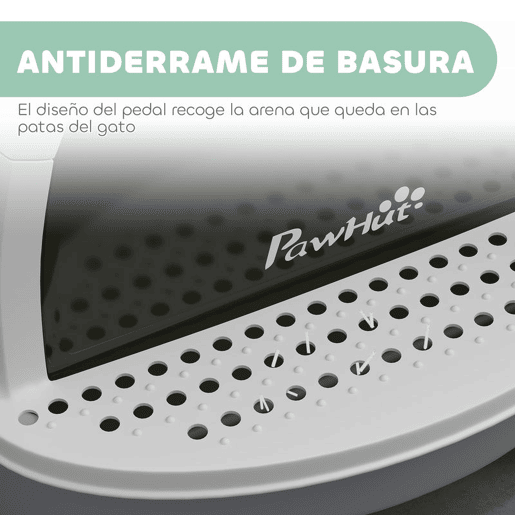 PawHut Caixa de Areia para Gatos Fechada Caixa de Areia para Gatos com Tampa e Bandeja Amovíveis Filtro de Carvão e Pá 40,5x52x39 cm Branco e Cinza