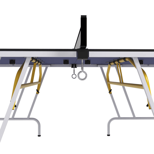 SPORTNOW Mesa de Ping-Pong Dobrável Mesa de Ping-Pong Compacta com Rede Apoio para os Pés Ajustáveis e Estrutura de Aço para Interior e Exterior 274x152,5x76 cm Azul