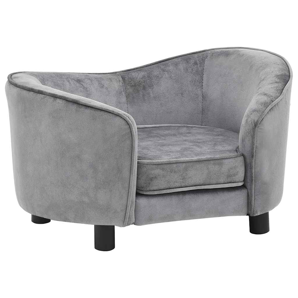 Vidaxl sofá para perros felpa gris 69x49x40 cm
