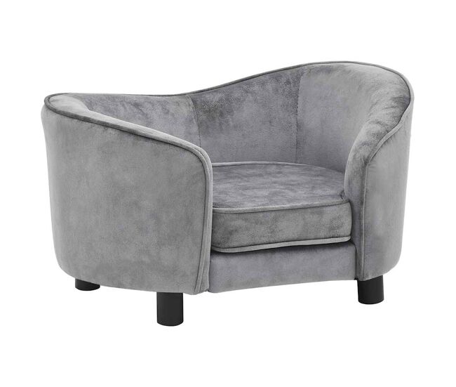 Vidaxl sofá para perros felpa gris 69x49x40 cm