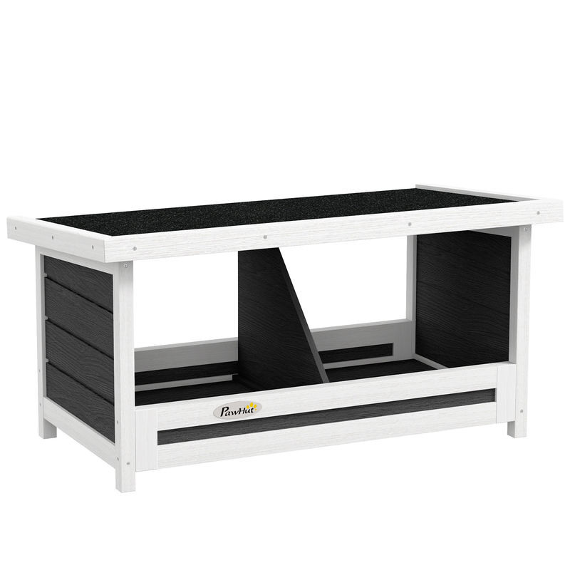 Pawhut ponedero para gallinas de madera caja nido para 2 gallinas con 2 departamentos y techo asfáltico para interior y exterior gris