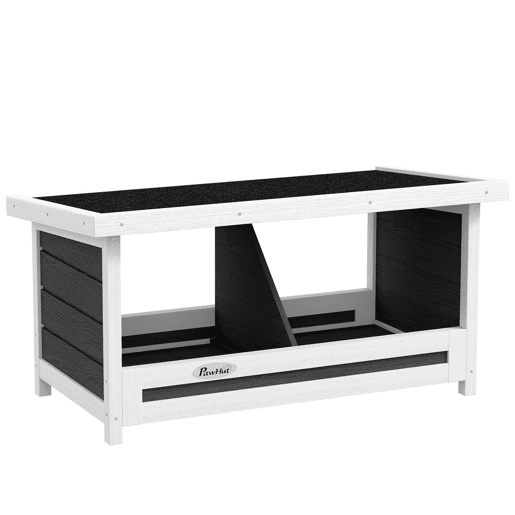 PawHut Ninho para Galinhas de Madeira Caixa Ninho para 2 Galinhas com 2 Compartimentos e Telhado Asfáltico para Interior e Exterior 66x37x34 cm Cinza