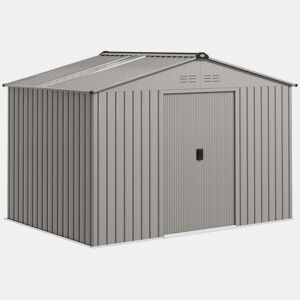 Outsunny Abrigo de Jardim Exterior 4,9 m² 277x195x192cm Abrigo e Jardim Metálico para Armazenamento de Ferramentas com Base Incluída (Chão não Incluído) e 4 Janelas Verde Escuro