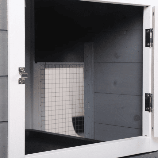 PawHut Coelheira de Madeira Exterior Gaiola para Coelhos de 2 Níveis com Teto Asfáltico 2 Cercados de Metal Bandeja Removível 3 Portas e Rampa 157,4x53x93,5 cm Cinza PawHut Coelheira de Madeira Exterior Gaiola para Coelhos de 2 Níveis com Teto Asfáltico 2 Cercados de Metal Bandeja Removível 3 Portas e Rampa 157,4x53x93,5 cm Cinza
