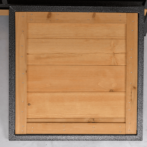 PawHut Gaiola para Coelhos de Madeira de 2 Níveis com Teto Asfáltico Rebatível Portas com Fechadura Bandejas Extraíveis e Rampa para Exterior 122x50x101 cm Madeira e Preto