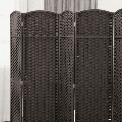 HOMCOM Biombo de 6 Painéis Separador de Ambientes Dobrável 240x1,6x170 cm Biombo Separador de Ambientes para Sala de Estar Dormitório Escritório Marrom