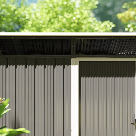 Outsunny Abrigo de Jardim 1,9m² 195x122x182 cm Abrigo de Exterior com Base Reforçada (Chão NÃO Incluído) Porta Corredera Janelas Abrigo de Ferramentas para Pátio Cinza Escuro