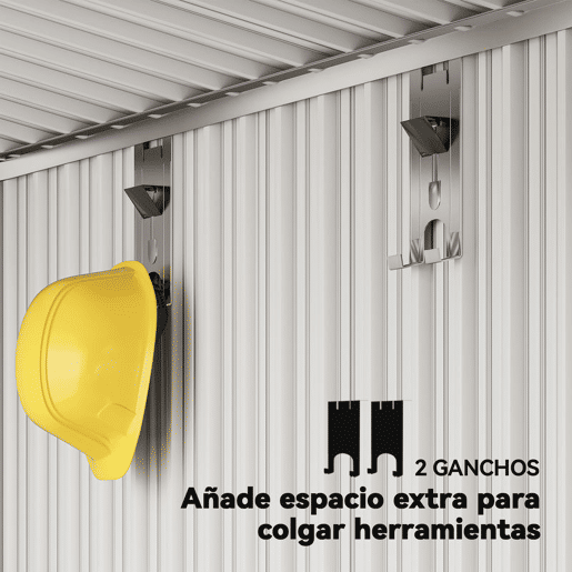Outsunny Abrigo de Jardim 1,9m² 195x122x182 cm Abrigo de Exterior com Base Reforçada (Chão NÃO Incluído) Porta Corredera Janelas Abrigo de Ferramentas para Pátio Cinza Escuro