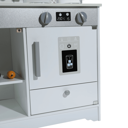 Cozinha Infantil Multifuncional 5 em 1 - ORYXEARTH - 69x20x40.5cm - Madeira - Blanco Cassé - Mezclado