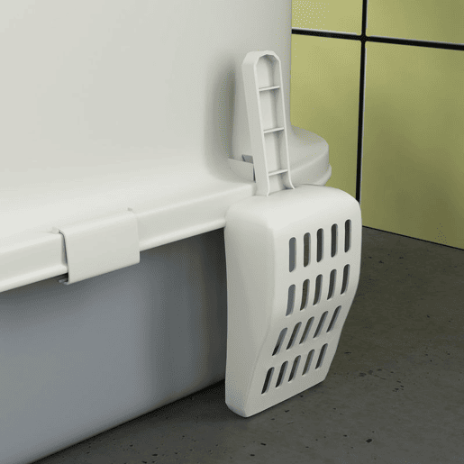 PawHut Caixa de Areia para Gatos Fechada Caixa de Areia para Gatos com Entrada Frontal Saída Superior Tampa Amovível Bandeja e Pá 40,5x52,5x42,5 cm Branco e Cinza