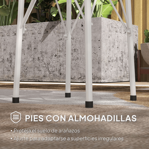 Outsunny Mesa de Jardim Redonda Mesa de Varanda Ø40x50 cm com Pés Ajustáveis e Estrutura em Forma de X Mesa para Exterior e Interior Branco