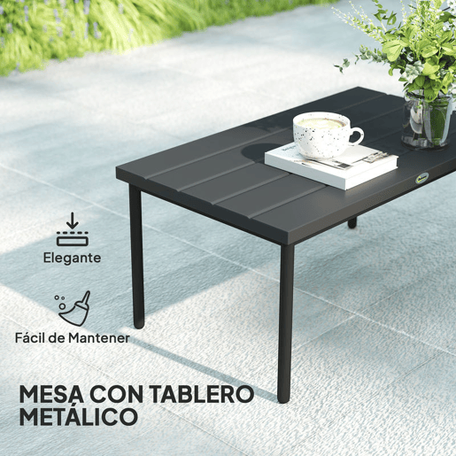 Outsunny Conjunto de Jardim de Vime Sintético de 4 Peças Móveis de Exterior Inclui 1 Sofá Duplo 2 Cadeiras e Mesa de Centro com Almofadas Madeira e Cinzento