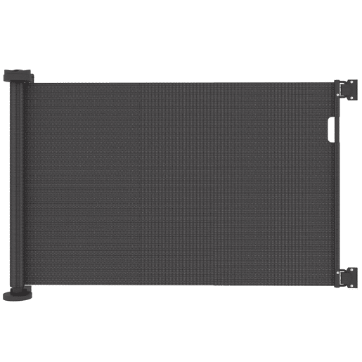 PawHut Barreira de Segurança para Cães Retrátil 0-136 cm Barreira para Cães Pequenos Extensível com Botão de Fecho Porta de Segurança para Corredores Escadas Interiores e Exteriores Preto
