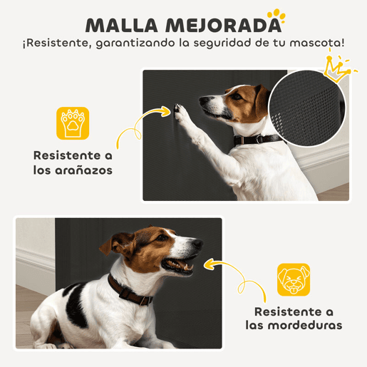 PawHut Barreira de Segurança para Cães Retrátil 0-136 cm Barreira para Cães Pequenos Extensível com Botão de Fecho Porta de Segurança para Corredores Escadas Interiores e Exteriores Preto