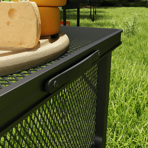 Outsunny Mesa Dobrável Campismo de Alumínio 137x62x67 cm com Laterais Abatíveis e Altura Ajustável Mesa Dobrável Portátil Leve com Bancada Metálica de Grade para Acampamento Caminhadas Praia Preto