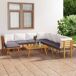 Juego muebles de jardín y cojines 9 piezas madera maciza acacia Juego muebles de jardín y cojines 9 piezas madera maciza acacia Marrón