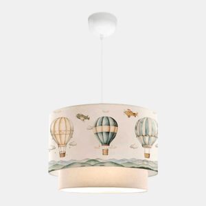 Candeeiro suspenso para crianças Lurgan com motivo de balão de ar quente branco lux.pro