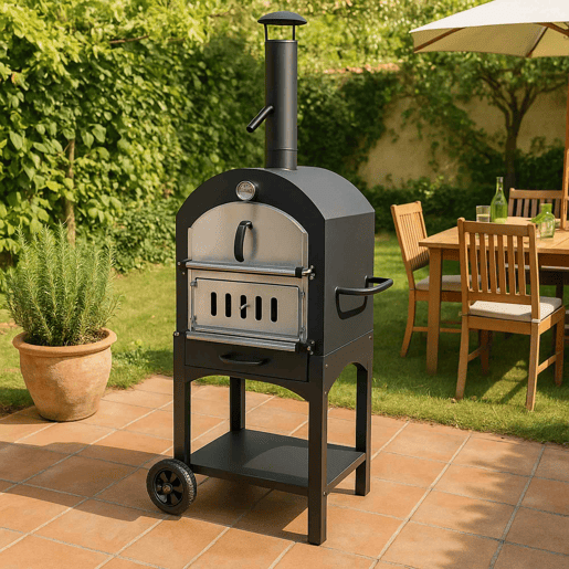Forno de pizza a carvão com pedra para churrasco