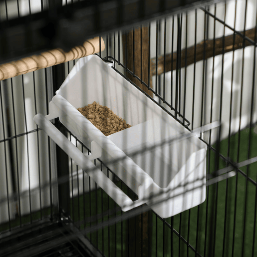PawHut Gaiola para Pássaros com Rodas Gaiola Grande de 2 Níveis com Bandejas Removíveis Portas Comedouros Poleiros para Canários Periquitos 51,5x50x140 cm Preto