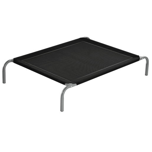 PawHut Cama Elevada para Animais de Estimação Cama para Cães e Gatos Desmontável Tecido Textilene Exterior Jardim Terraço 110x75x20 cm Preto