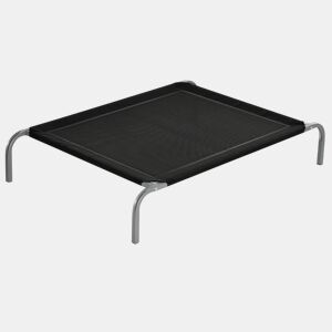 PawHut Cama Elevada para Animais de Estimação Cama para Cães e Gatos Desmontável Tecido Textilene Exterior Jardim Terraço 110x75x20 cm Preto