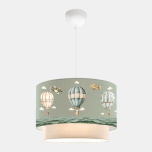 Candeeiro suspenso para crianças Lurgan com motivo de balão de ar quente verde lux.pro