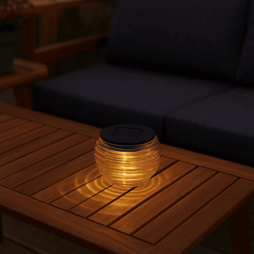 Luz solar de vidro Well Home com painel solar e pilha AAA incluída