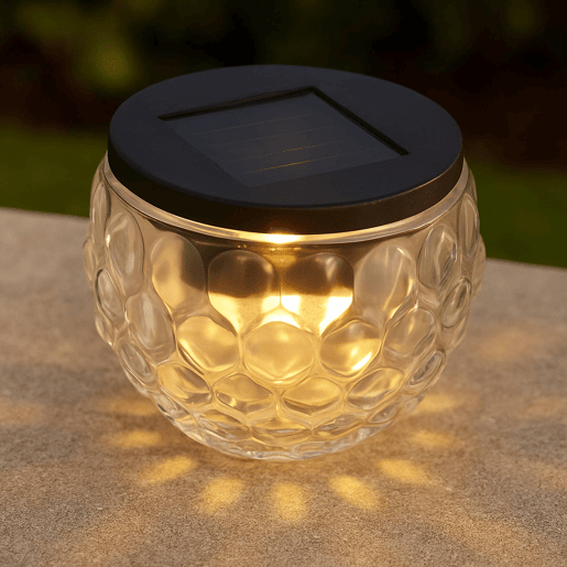 Luz solar de vidro Well Home com painel solar e pilha AAA incluída