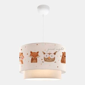 Candeeiro suspenso para crianças Lurgan com motivo de animais da floresta branco lux.pro