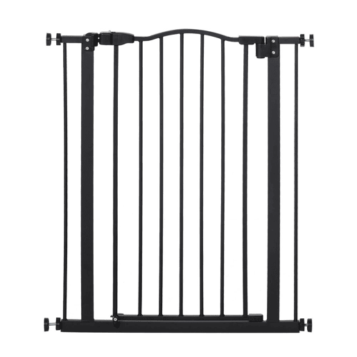 PawHut Barreira de Segurança para Cães Barreira com Largura Ajustável 74-80 cm Barreira para Cães para Escadas e Portas Preto