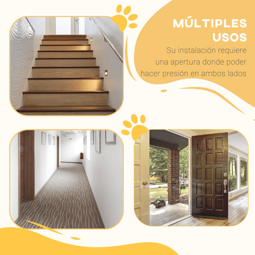PawHut Barreira de Segurança para Cães Barreira com Largura Ajustável 74-80 cm Barreira para Cães para Escadas e Portas Preto