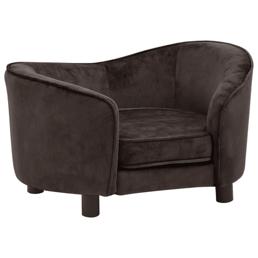 vidaXL Sofá para cães 69x49x40 cm pelúcia castanho